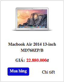 Macbook Air 13-inch MD760ZP/B (2014)