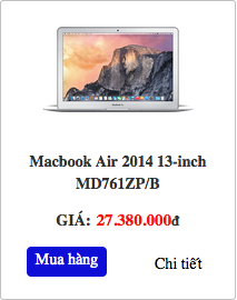Macbook Air 13-inch MD761ZP/B (2014)