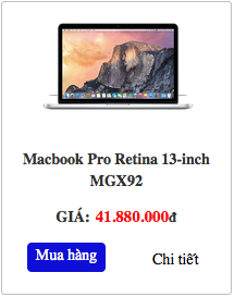 Macbook Pro Retina 2014 - MGX92